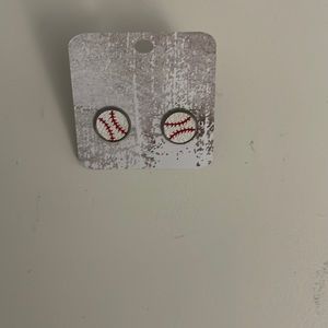 Baseball earrings